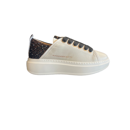 Alexander Smith WYW 0506 WEMBLEY Sneakers Donna Stringate Off White-Black