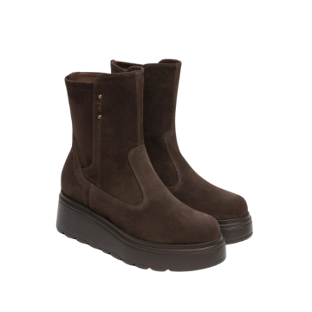 Nero Giardini I618111D AROLD Stivaletto Donna Platform Con Zip Laterale Testa Di Moro