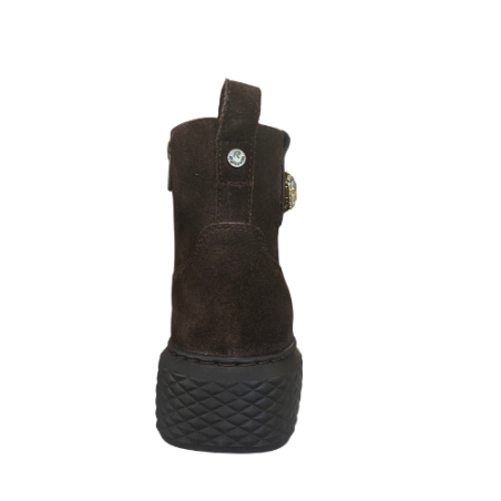 Riposella RAMONA WC00BX Stivaletto Donna In Camoscio Con Zip Laterale testa Di Moro