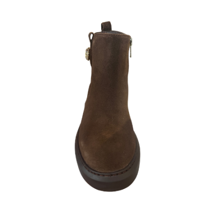 Riposella RAMONA WC00BX Stivaletto Donna In Camoscio Con Zip Laterale testa Di Moro