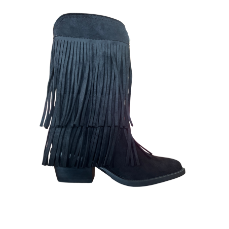 Gold & Gold FE32 Texano Donna Tacco Medio Con Zip Laterale Nero