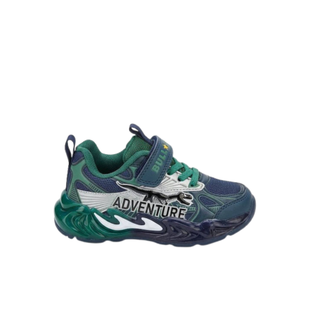 Bull Boys  DNAR5278B00 URAGANO REX Sneakers Bambino Con Strappo e Lacci Elastici Blu-Verde