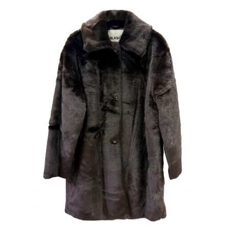 BLASH BS2740012 Capospalla Donna di Pelliccia Monopetto Cioccolato