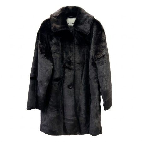 BLASH BS2740012 Capospalla Donna di Pelliccia Monopetto Nero