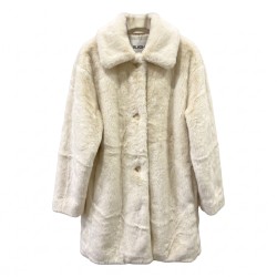 BLASH BS2740012 Capospalla Donna di Pelliccia Monopetto Avorio