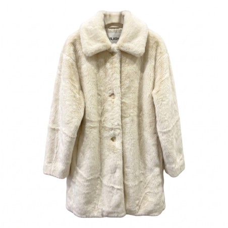 BLASH BS2740012 Capospalla Donna di Pelliccia Monopetto Avorio