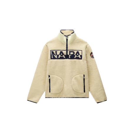 Napapijri NP0A8A8HN5E1 T-ARCHIVE FLEECE HZ Felpa Uomo Con Logo Frontale Putty