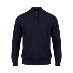 Urban Ring UR 2100017 Polo Uomo Mezzo Collo Manica Lunga in Viscosa Blu