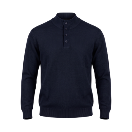 Urban Ring UR 2100017 Polo Uomo Mezzo Collo Manica Lunga in Viscosa Blu