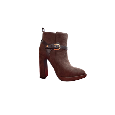 Laura Biagiotti 9968 Stivaletto Donna Con Fibbia Zip Laterale Marrone