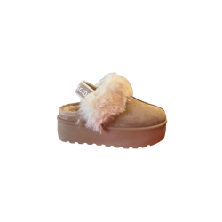 Laura Biagiotti 9868 Sabot Con Plateau E Cinturino Donna Eco Pelliccia Beige