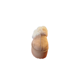 Laura Biagiotti 9868 Sabot Con Plateau E Cinturino Donna Eco Pelliccia Beige 2