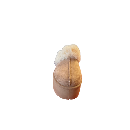 Laura Biagiotti 9868 Sabot Con Plateau E Cinturino Donna Eco Pelliccia Beige