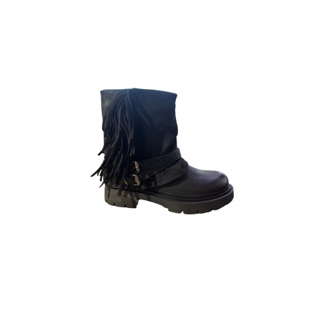 Gold & Gold FH05 Stivaletto Donna Con Tacco Basso Nero