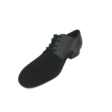 SANSHA Renaldo BM10092 Scarpe da Ballo Uomo in Pelle e Camoscio Nero