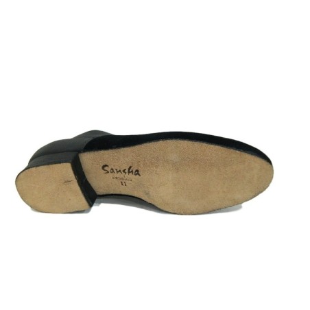 SANSHA Renaldo BM10092 Scarpe da Ballo Uomo in Pelle e Camoscio Nero