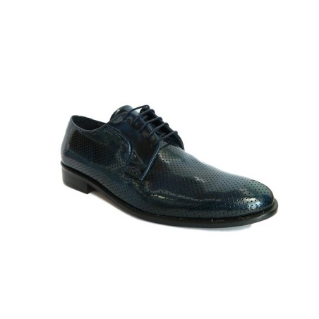 ALESSANDRO FERRARI 802 Scarpe Uomo Cerimonia Stringate Abbrasivato Blu