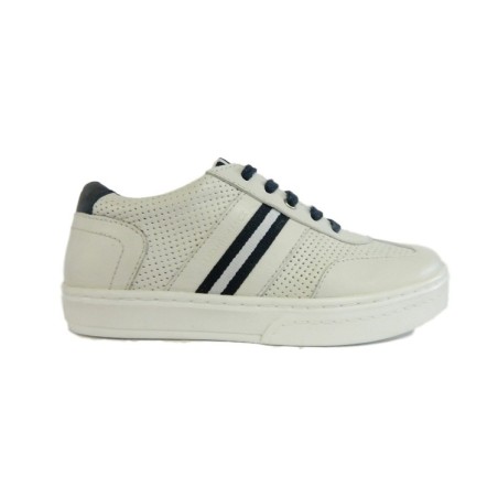Lumberjack Seattle SB28705 Scarpe Bambino Sneakers Vera Pelle Bianco