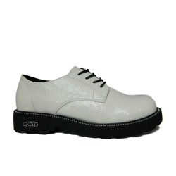 Gold & Gold GA85 Scarpe Donna Stringate in Vernice Naplack Bianco