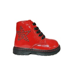 Asso 4752 Scarpe Bambina Stivaletti Primi Passi Con Zip Vernice Rosso