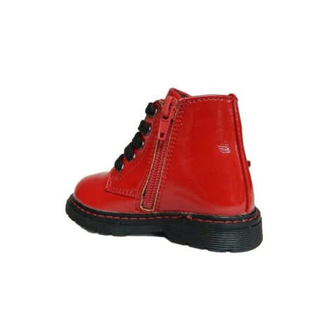 Asso 4752 Scarpe Bambina Stivaletti Primi Passi Con Zip Vernice Rosso