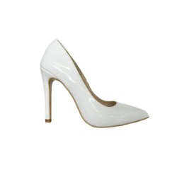 Estro Donna 0660 Scarpe Donna Sposa Decollete Tacco Alto Vernice Bianco