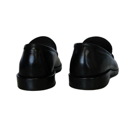 Akeis Made in Italy 313 Scarpe Uomo Mocassini Collage in Vera Pelle Nappine Nero