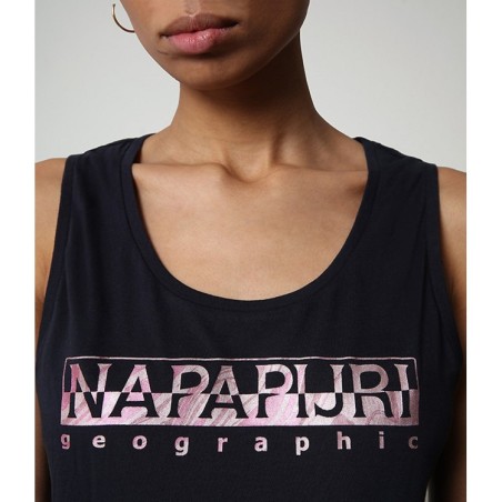 Napapijri NA4FAG Silea Top Canotta Donna Cotone Blu Notte Pink