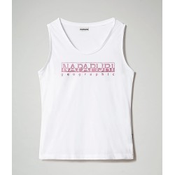 Napapijri NA4FAG Silea Top Canotta Donna Cotone White Pink 2