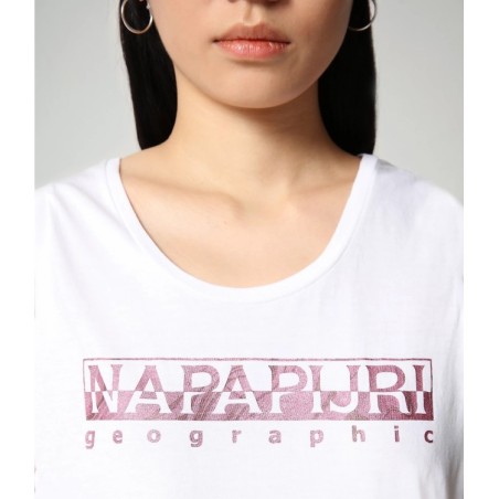 Napapijri NA4FAG Silea Top Canotta Donna Cotone White Pink