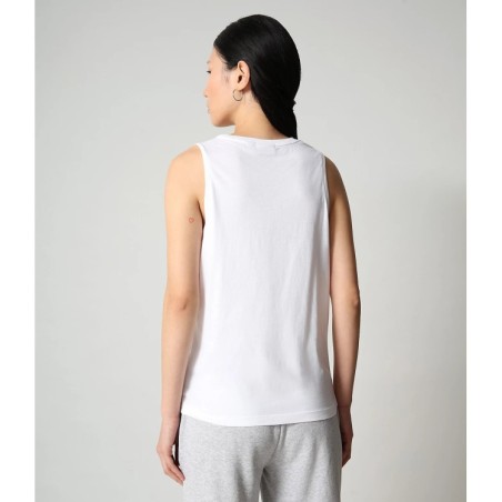 Napapijri NA4FAG Silea Top Canotta Donna Cotone White Pink