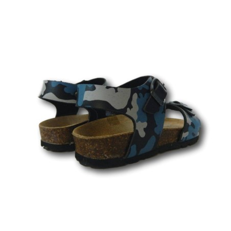 Evoca Bio Made in Italy EJ610A Sandali Bambino con Fascia Regolabile Blu