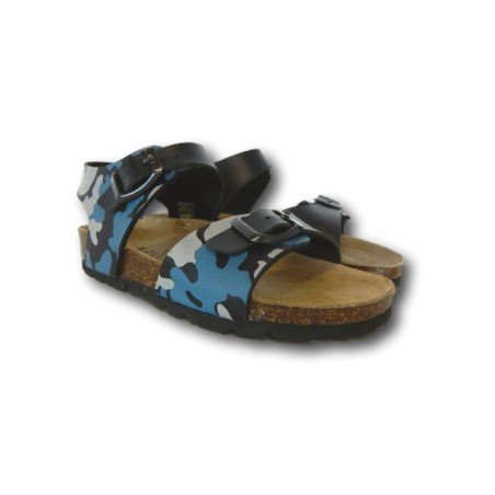 Evoca Bio Made in Italy EJ610A Sandali Bambino con Fascia Regolabile Blu