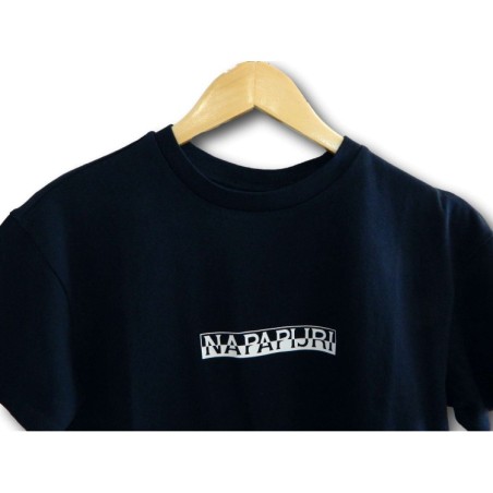Napapijri NA4EYZ S-Box W Cropped T-Shirt Corta a Manica Corta Donna in Cotone Blu