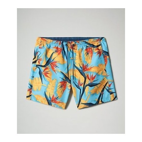 NAPAPIJRI NA4F7K Costume Mare Piscina Bagno Short  Stampato Blu