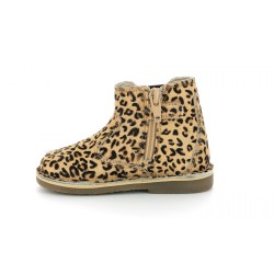 Kickers MAELIO Scarpe Bambina Stivaletti Primi Passi Beige Leopard 2
