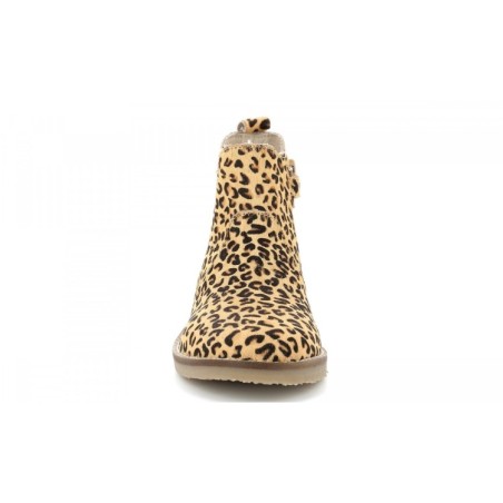 Kickers TYPIK Scarpe Bambina Stivaletti Beige Leopard