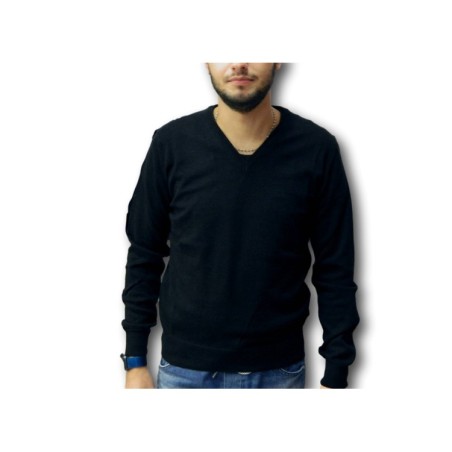 Ne Pas 11217 Made in Italy Pullover Uomo con Scollo a V Blu