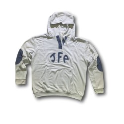 Just For Poor ROSBERG C LACOSTE Felpa Unisex in Cotone con Cappuccio Bianco Jeans