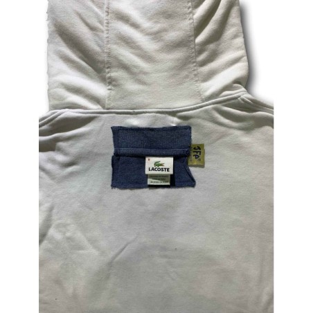 Just For Poor ROSBERG C LACOSTE Felpa Unisex in Cotone con Cappuccio Bianco Jeans