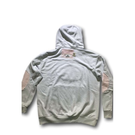 Just For Poor ROSBERG C LACOSTE Felpa Unisex in Cotone con Cappuccio Bianco Rosa