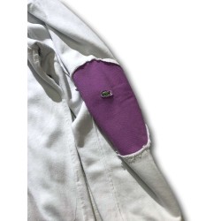 Just For Poor ROSBERG C LACOSTE Felpa Unisex in Cotone con Cappuccio Bianco Fucsia 2