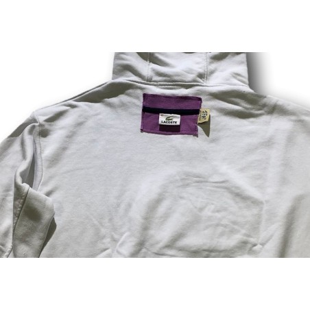 Just For Poor ROSBERG C LACOSTE Felpa Unisex in Cotone con Cappuccio Bianco Fucsia