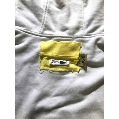 Just For Poor ROSBERG C LACOSTE Felpa Unisex in Cotone con Cappuccio Bianco Giallo