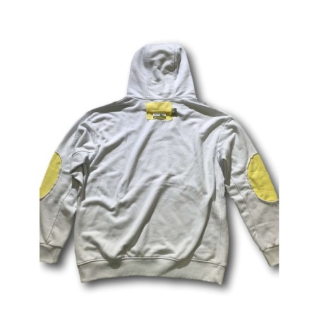 Just For Poor ROSBERG C LACOSTE Felpa Unisex in Cotone con Cappuccio Bianco Giallo