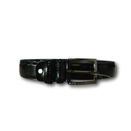 Made in Italy 035 Cintura Uomo 3,5 cm in Pelle Abrasivato Nero