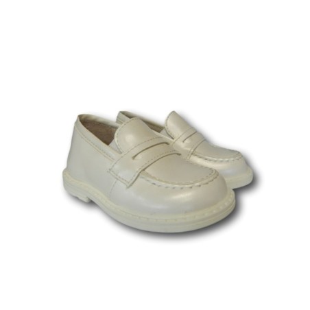 Mister Jerry 1002 Scarpe Bambino Mocassini Cerimonia Battesimo Paggetto Bianco