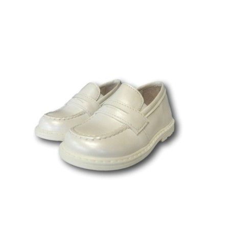 Mister Jerry 1002 Scarpe Bambino Mocassini Cerimonia Battesimo Paggetto Bianco