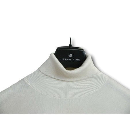 Urban Ring UR10004 Maglione Uomo Dolcevita Melange Ecru