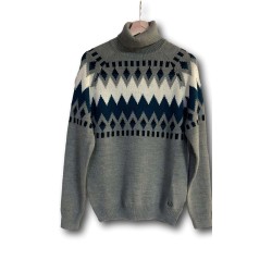 Urban Ring UR10072 Maglione Uomo Dolcevita Jacquared Grigio